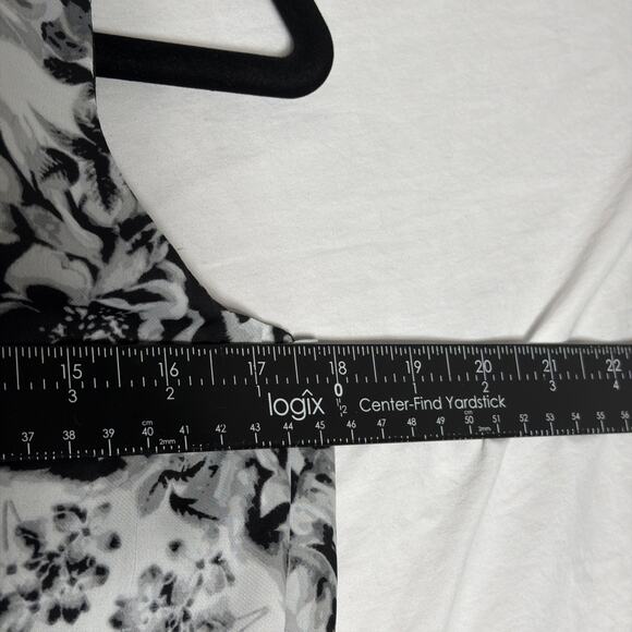 Talbots Monet Flowers A Line Black & White Chiffon Dress - Size 8 - Picture 7 of 14